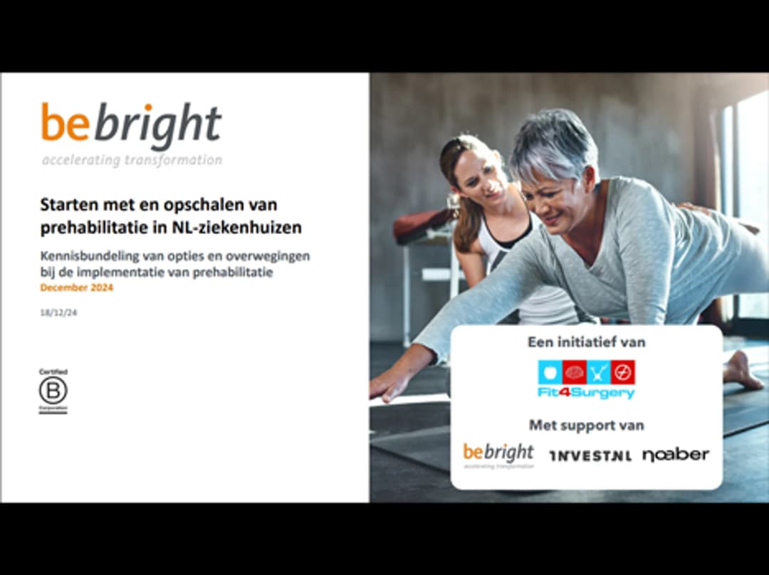 Eindrapportage kennisbundeling starten met en opschalen van prehabilitatie in ziekenhuizen